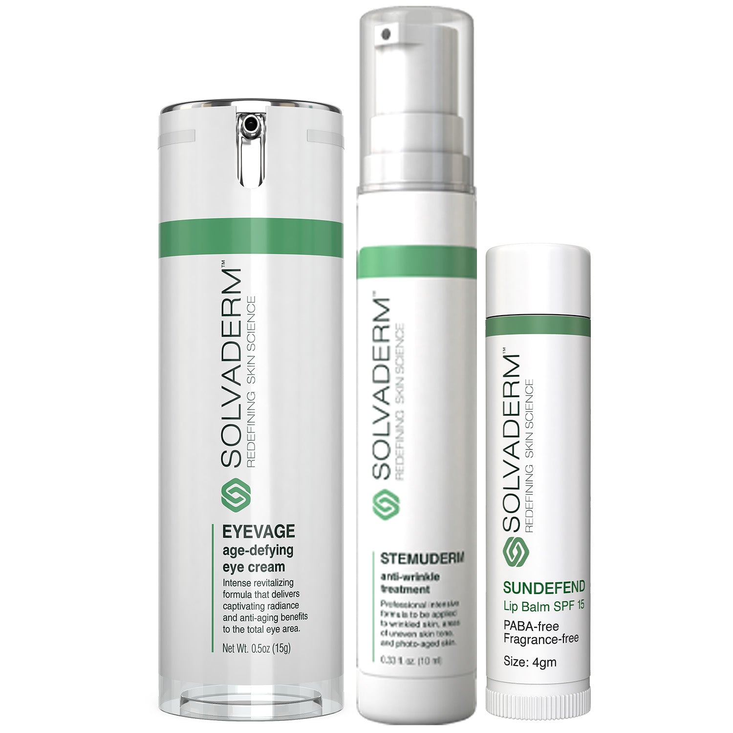 Eyevage (Full Size) + Stemuderm (Travel Size) + Lipbalm - Solvaderm®